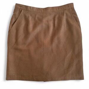 Vintage brown wool miniskirt with pockets size 32”